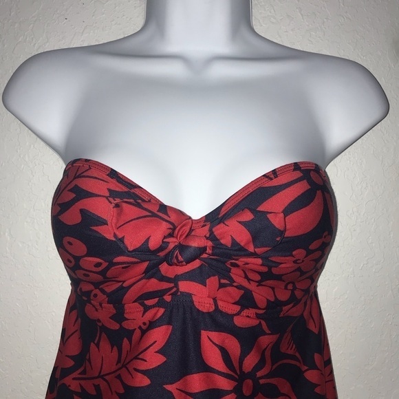 Tommy Hilfiger Bandeau One Piece Overlay Swimsuit - Picture 2 of 8